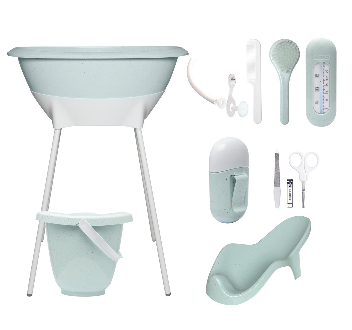 Zestaw kąpielowy 8 el. Speckles mint / Luma