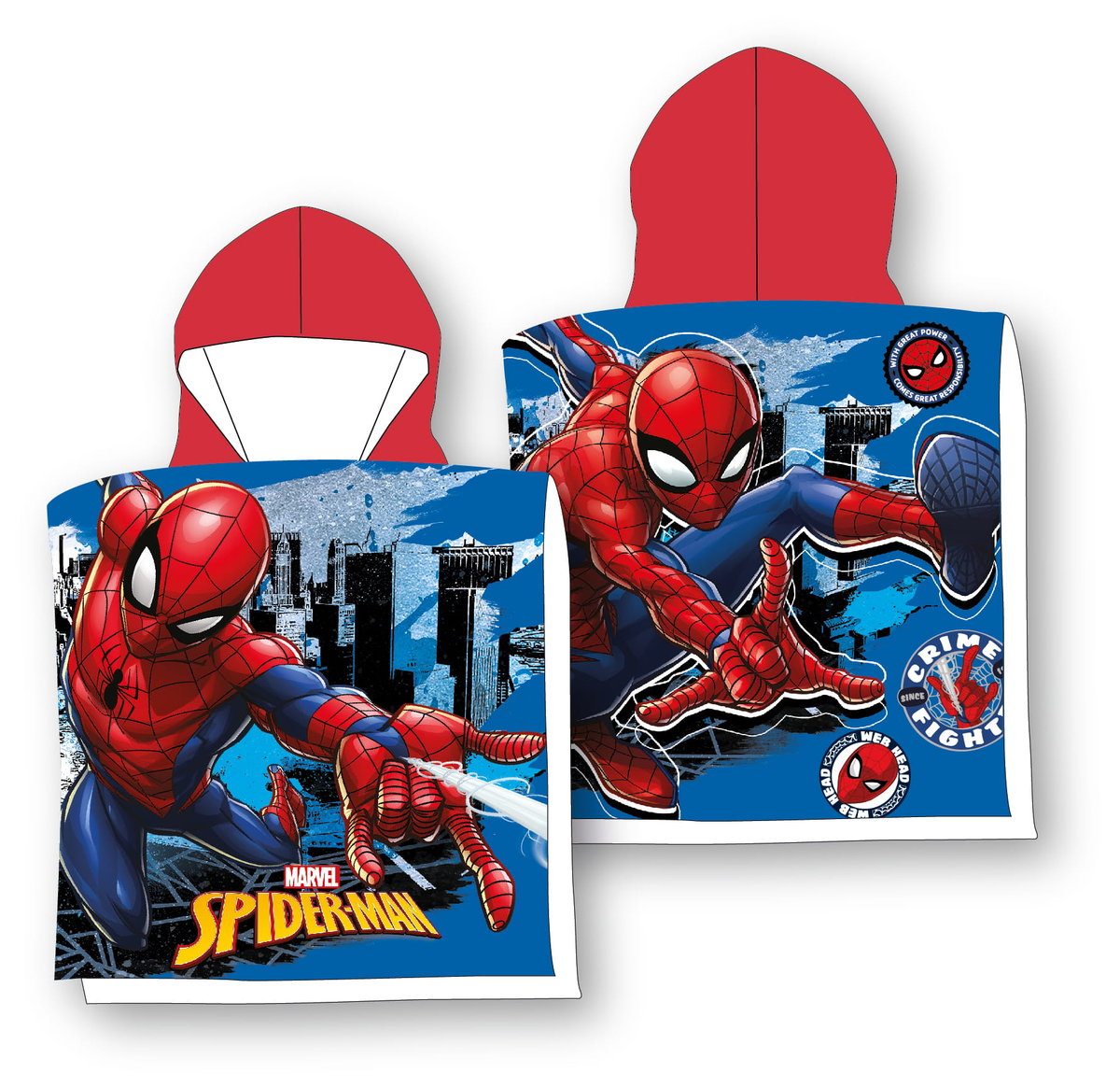 Poncho ponczo Spiderman 55x110 ręcznik Faro