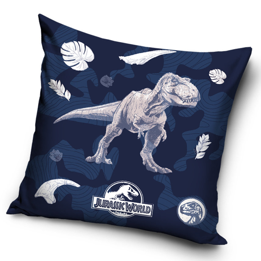 Poszewka 40x40 dekoracyjna MIĘKKI VELVET dla dziecka Jurassic Park T-rex
