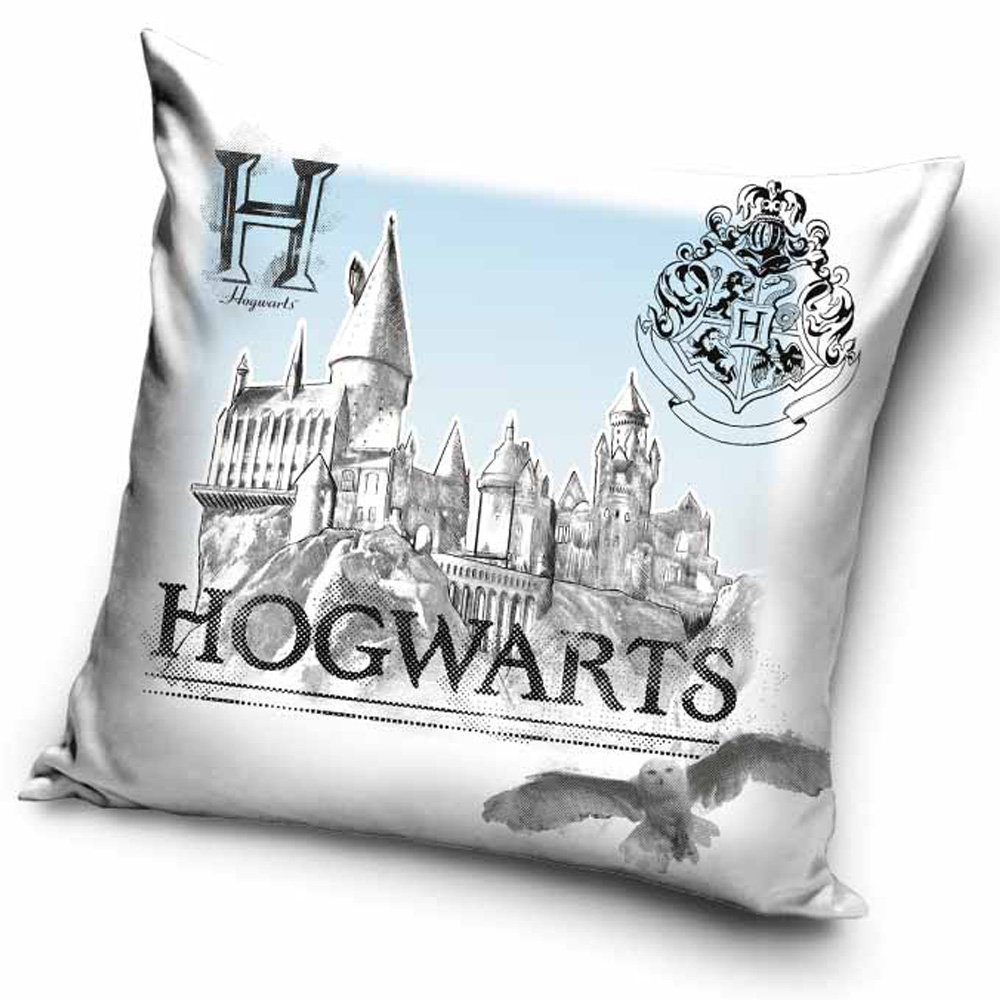 Poszewka 40x40 dekoracyjna MIĘKKI VELVET dla dziecka Harry Potter biały