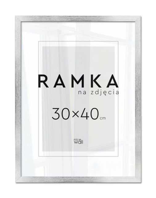 Srebrna Ramka na zdjęcie 30x40 cm Ramy na zdjęcia 40x30 cm Srebro