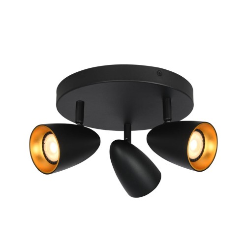 Tino lampa sufitowa (spot) 3xGU10 czarna/złota SPL-36748-3R-BK-GD