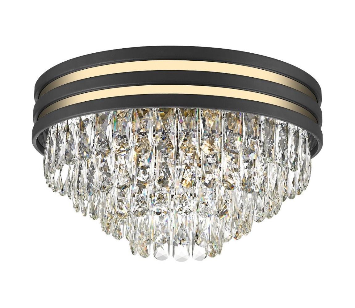 Brilagi - LED Plafon kryształowy VELURE 5xE14/40W/230V czarny