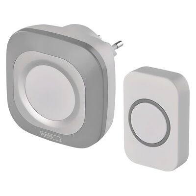 Bezprzewodowy dzwonek do gniazdka 230V IP44 szary