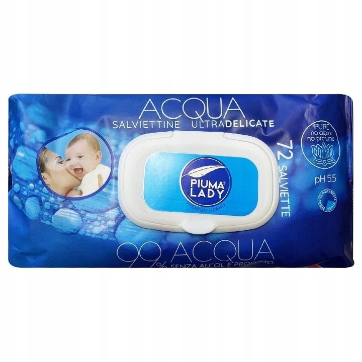 Piuma Lady Acqua 99 % wody chusteczki nawilżane 72szt