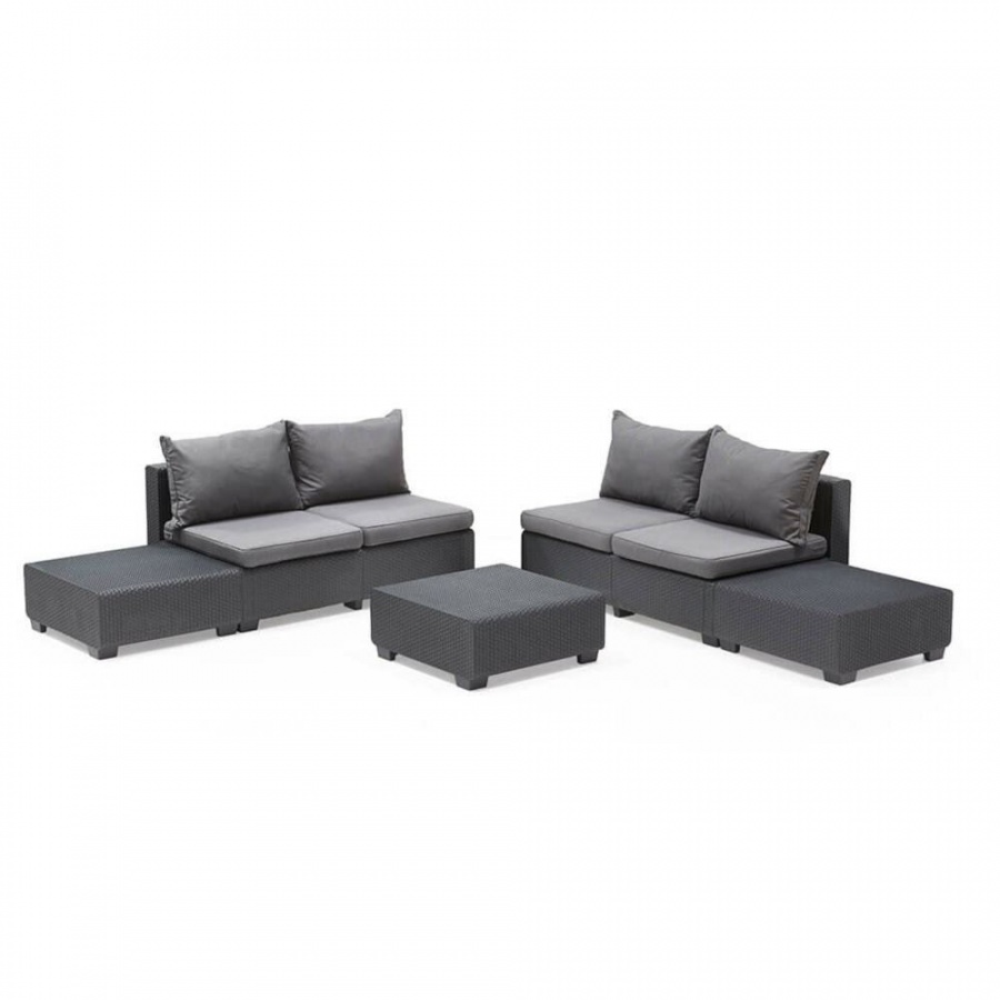 Allibert Modułowe meble na taras sapporo set : kolor - grafit/szary BK-013677