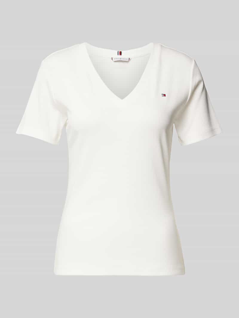 T-shirt o kroju slim fit z wyhaftowanym logo model ‘CODY’