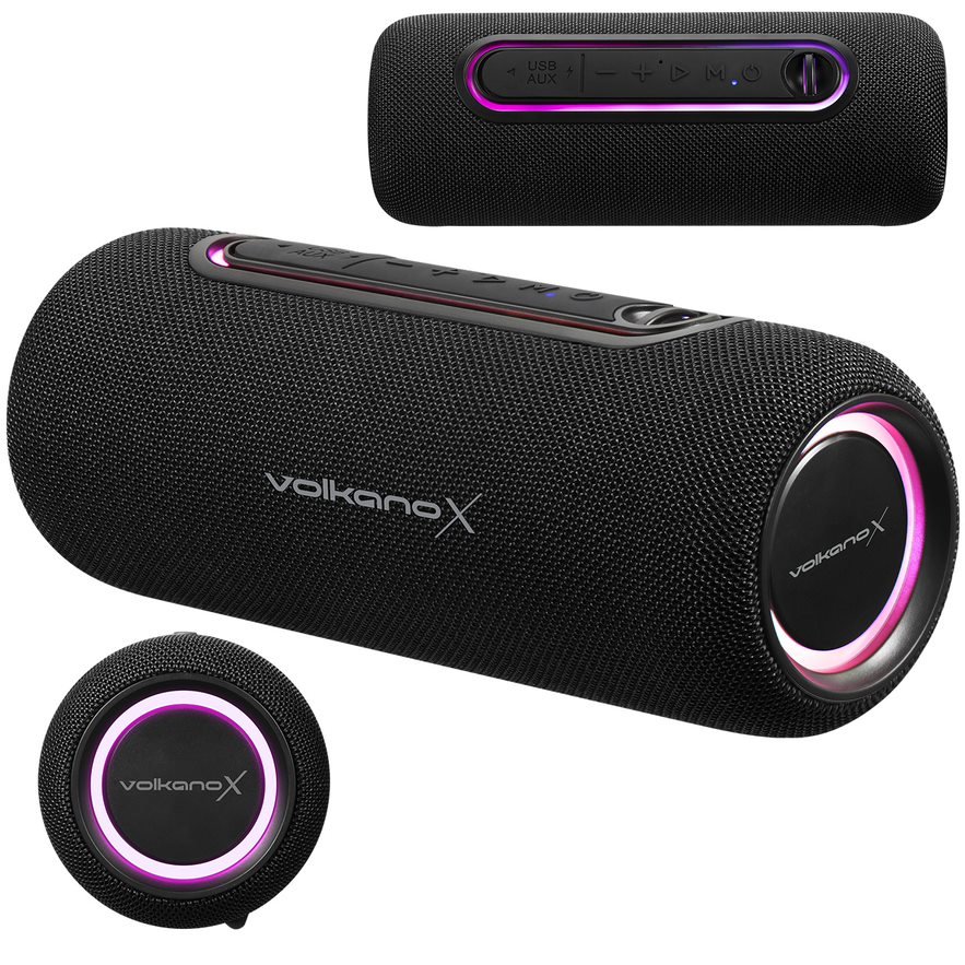 Volkano X VXS100 Series Przenośny głośnik Bluetooth z oświetleNiem RGB