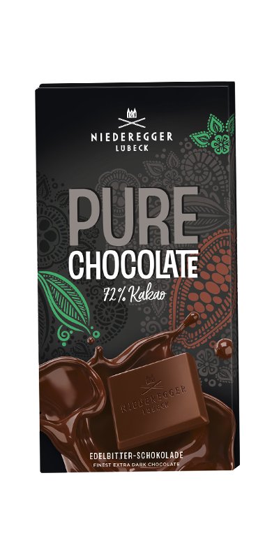 NIEDEREGGER Lubeck Pure Chocolate czekolada gorzka pełnomleczna 72% 100g