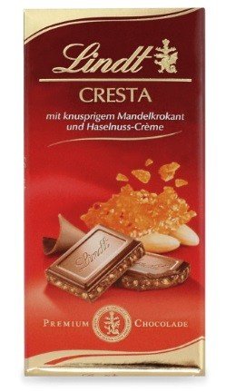 LINDT Cresta pełnomleczna czekolada z migdałowym krokantem 100g