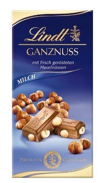 Premium LINDT  Ganznuss czekolada mleczna z orzechami laskowymi 100g
