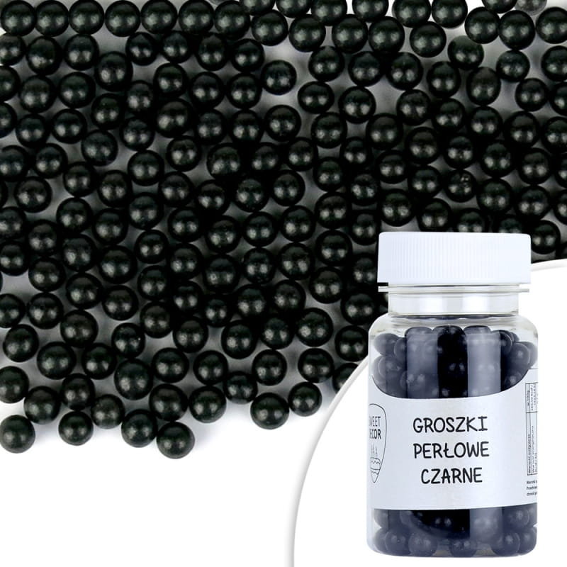 Posypka cukrowa PEREŁKI - GROSZKI CZARNE Sweet Decor, 50 g