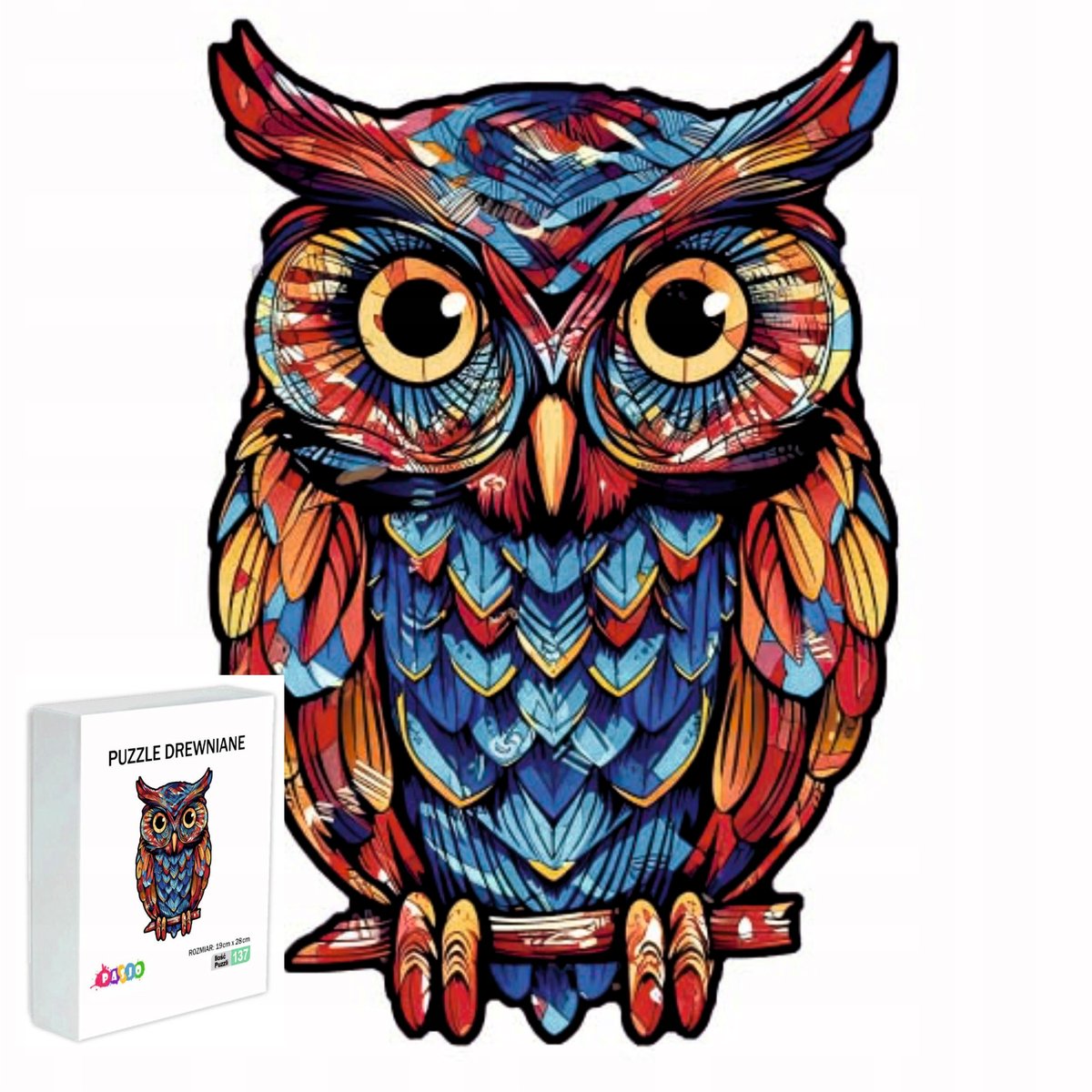 PUZZLE DREWNIANE DLA DZIECI DOROSŁYCH 137 ELEMENTÓW SOWA PREZENT DLA DZIECI