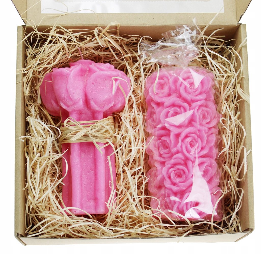 Zestaw prezentowy świeczki RÓŻE świece różowe