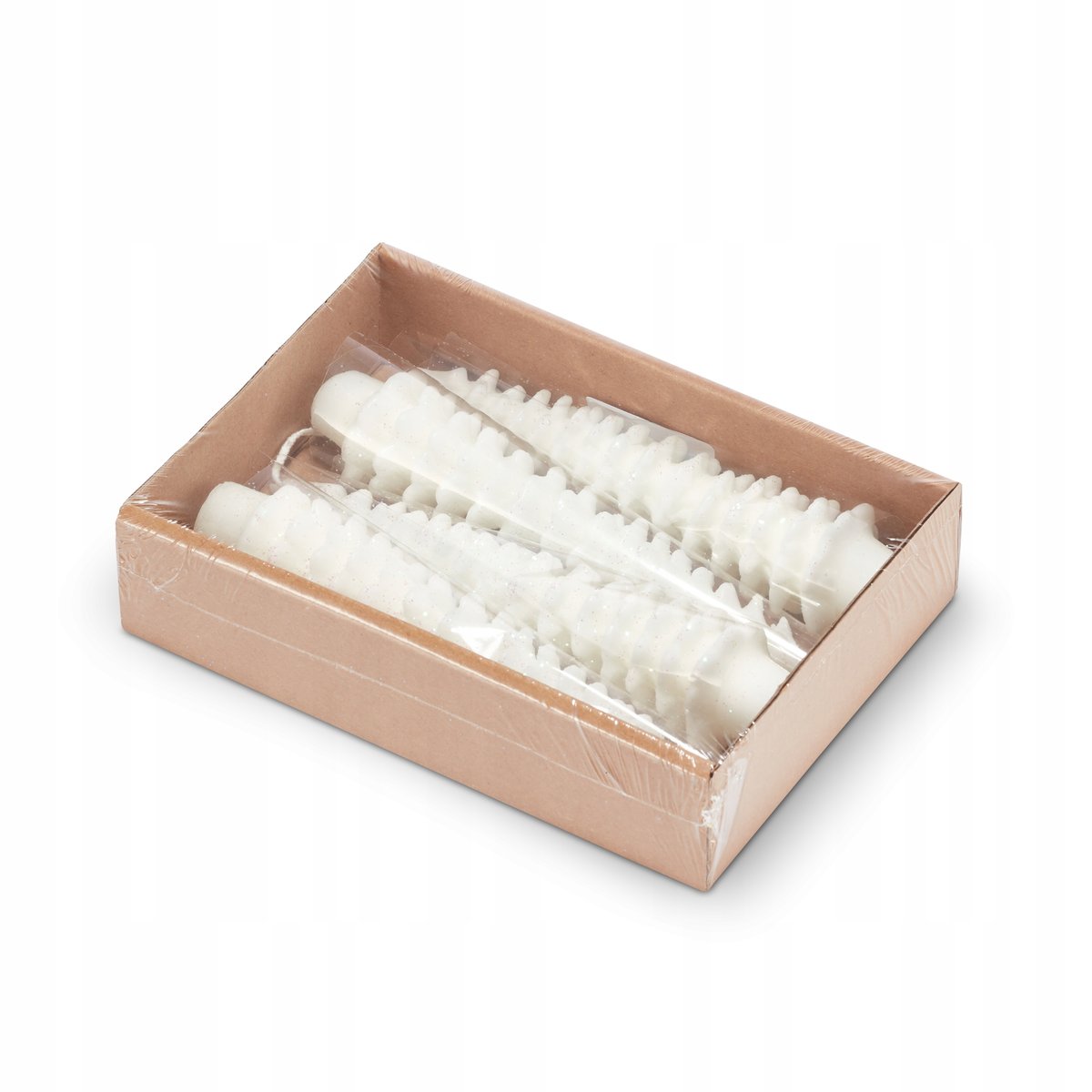 ZESTAW 4 ŚWIEC do Świecznika CHOINKA 15cm BIAŁA