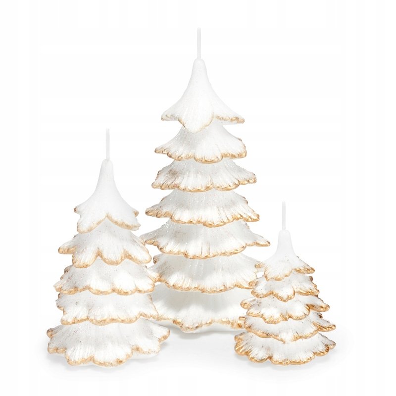 ZESTAW ŚWIEC OZDOBNYCH CHOINKA 3 szt. kolor ZŁOTY