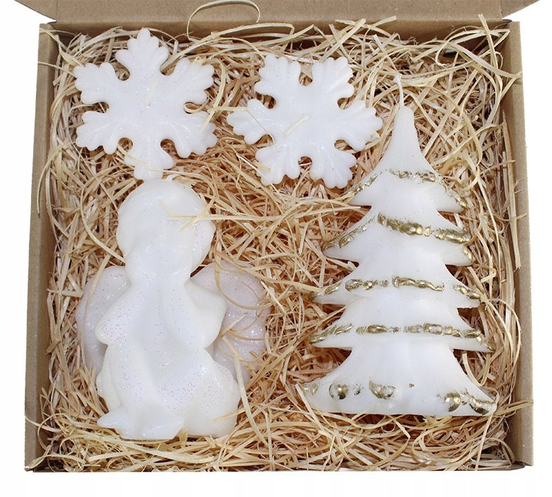 Zestaw świąteczny świece choinka 15 złoty + anioł