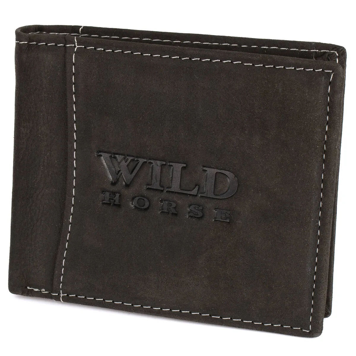 Męski portfel skórzany  Wild Horse 18B brązowy z przeszyciami RATY 0% | PayPo | GRATIS WYSYŁKA | ZWROT DO 100 DNI