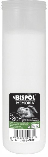 Wkład do zniczy parafinowy BISPOL P300 80H 1szt.
