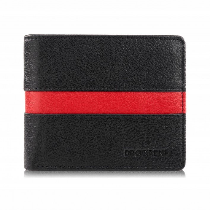 PORTFEL MĘSKI SKÓRZANY ELEGANCKI MAŁY KLASYCZNY CZARNY BRODRENE G-95MN/BL