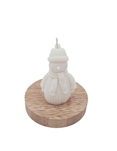 Sojowa świeczka zapachowa 9cm 82,2g Bałwanek w czapce szaliku Truskawka