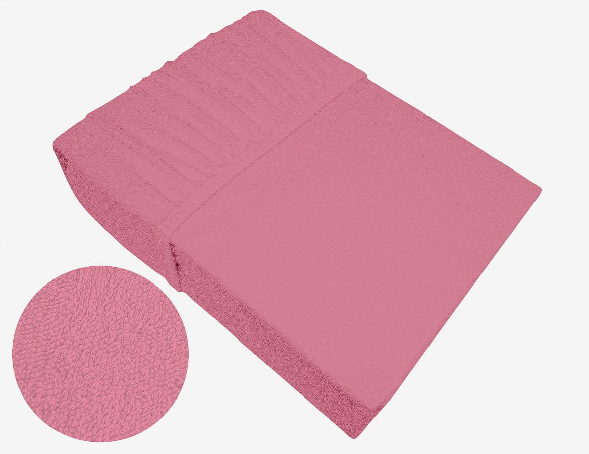 Prześcieradło frotte z gumką grube Bielbaw 140x200 koral