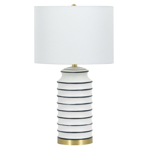 Coastal lampa stołowa 1xE27 biała/mosiądz T01026BR-WH