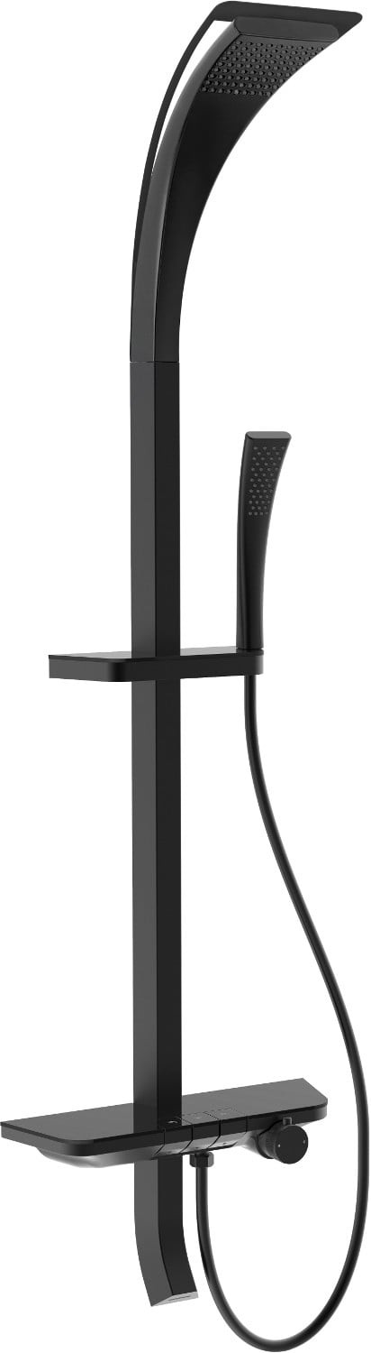 Mexen Sonic zestaw prysznicowy natynkowy z deszczownicą i baterią, czarny - 78110-70