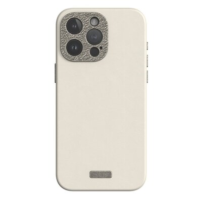 Moshi Napa MagSafe - Skórzane etui iPhone 15 Pro (Eggnog White)