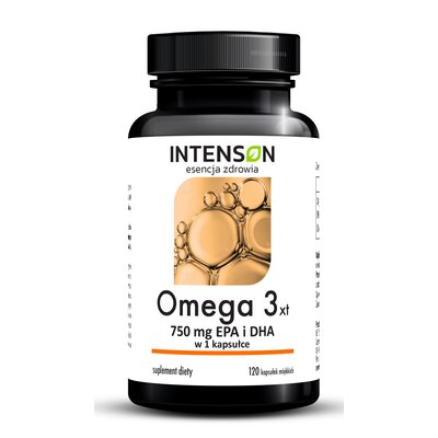Intenson Omega3 500mg EPA + 250mg DHA suplement diety 120 kapsułek