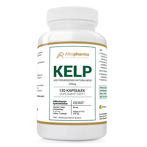 ALTOPHARMA Kelp Jod naturalny 325 µg + prebiotyk, 120 kaps.