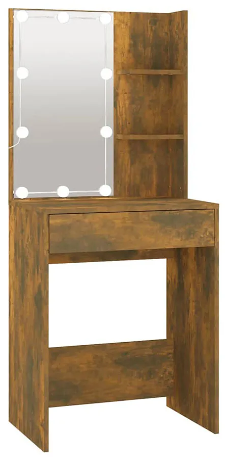 Toaletka podświetlana z szufladą przydymiony dąb S9-D26