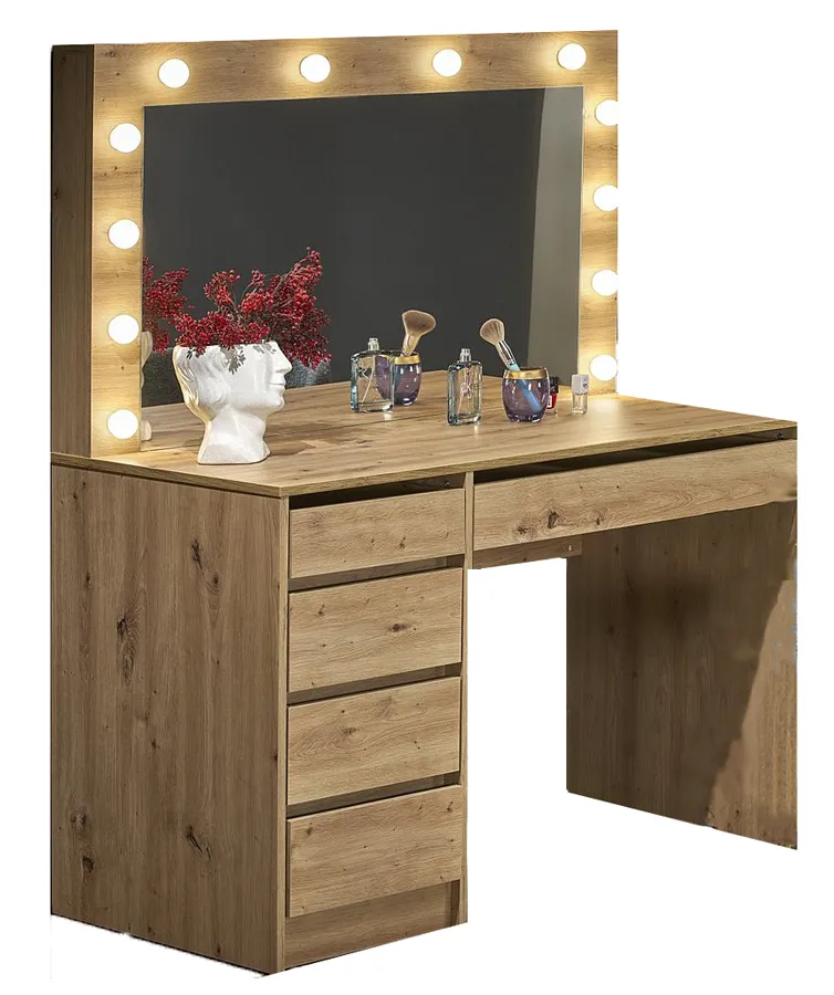 Toaletka Z Lustrem I Led Dąb Artisan R0-F39