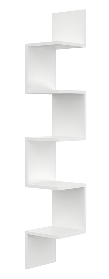 Biała Narożna Półka Ścienna 5 Poziomów M0-K13