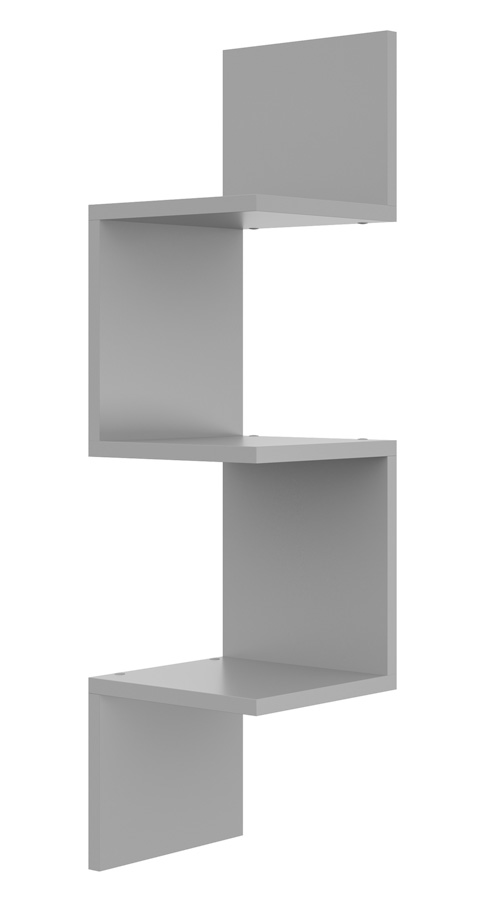 Szara wisząca półka ścienna narożna H0-H56