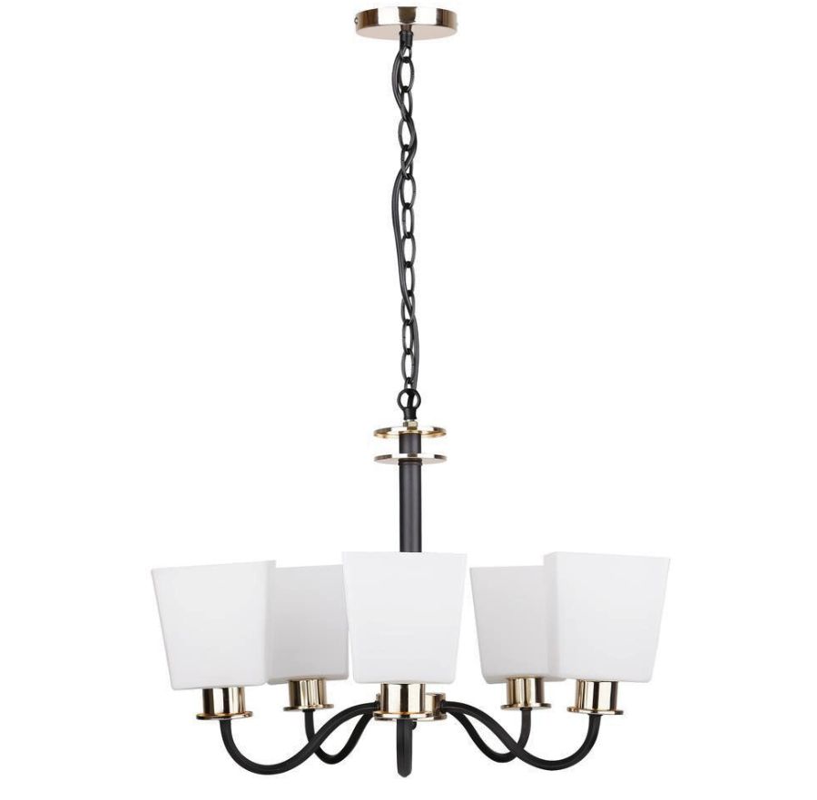 Pięcioramienny czarny żyrandol N4-L30