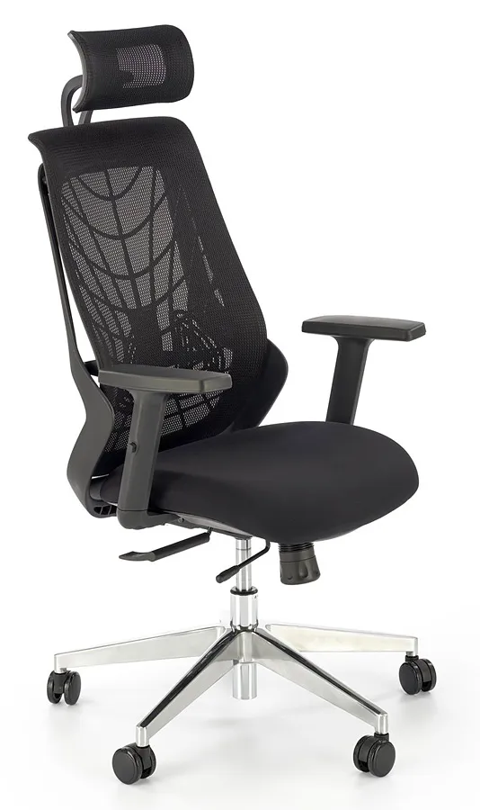 Elior Czarny fotel ergonomiczny zgodny z rozporządzeniem MR i PS z 2023r. F1-F25