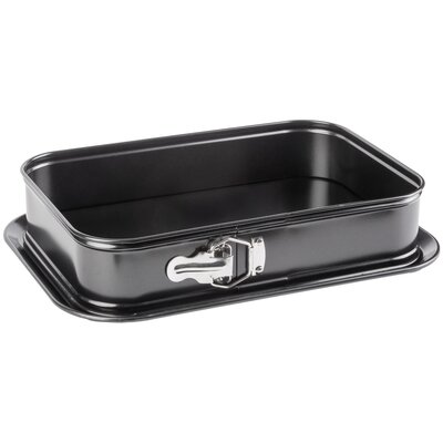 BERRETTI - Tortownica prostokątna - Blacha do pieczenia ciasta - stal węglowa - non-stick - czarna - 35x23,5x8 cm - BR-8709