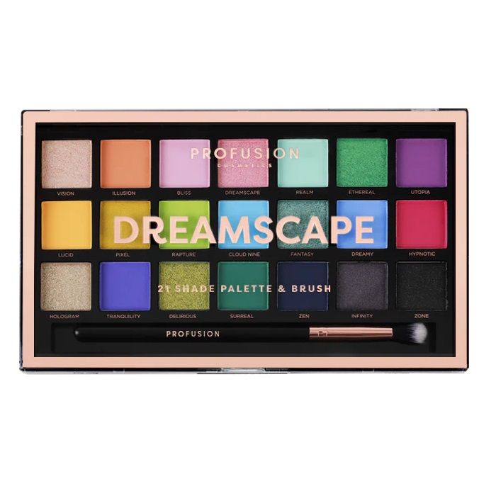 PROFUSION Eyeshadow Palette paleta 21 cieni do powiek z pędzelkiem Dreamscape