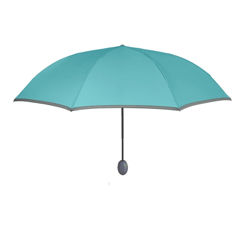 Parasol damski Perletti Technology półautomatyczny składany oblamówka turkusowy