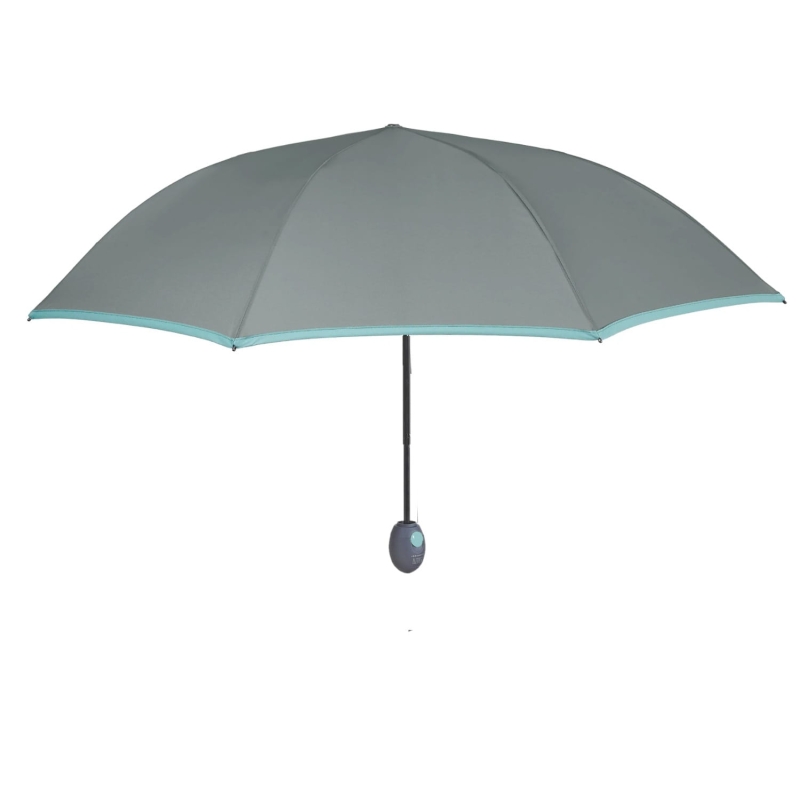 Parasol damski Perletti Technology półautomatyczny składany oblamówka szary
