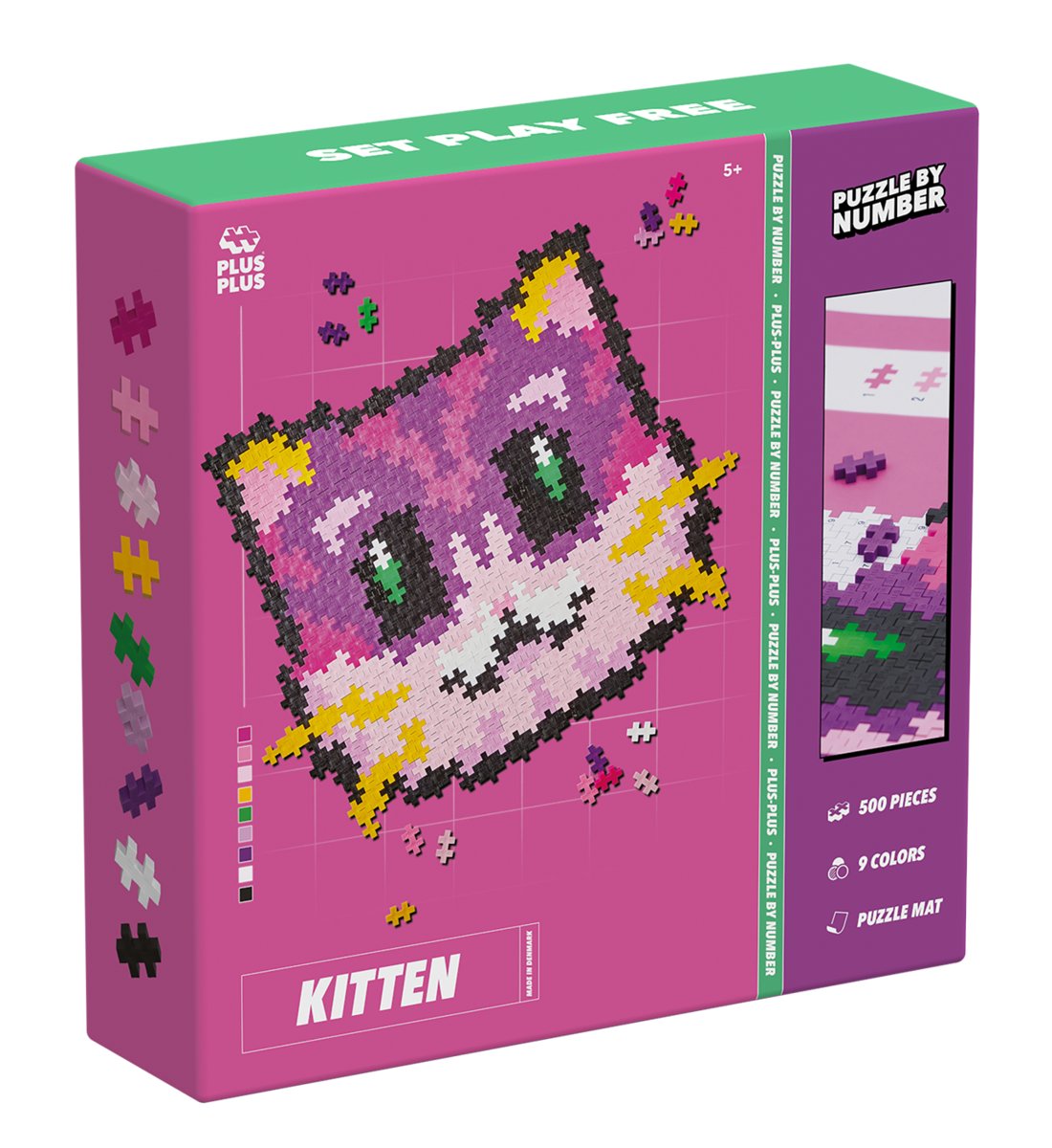 Plus-Plus, klocki, Puzzle by Number Kot- 500 elementów