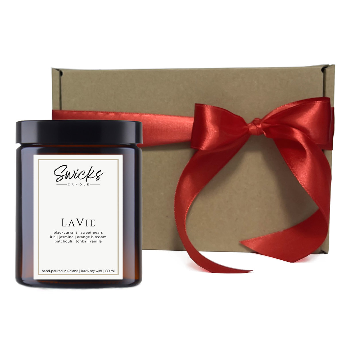 Świeca sojowa LAVIE 180 ml w pudełku prezentowym