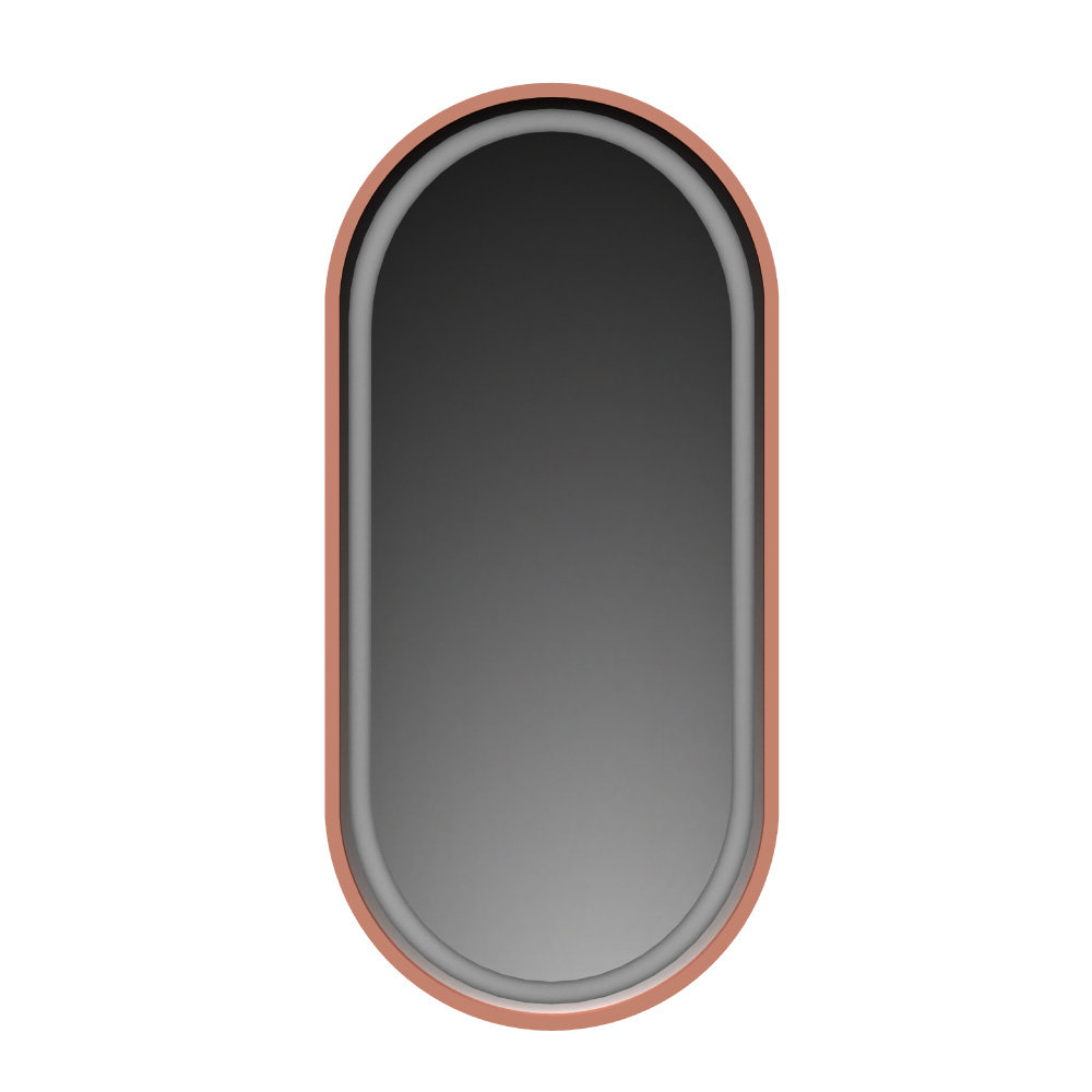 Lustro owalne LED z piaskowaniem - miedziane - 45/80 cm