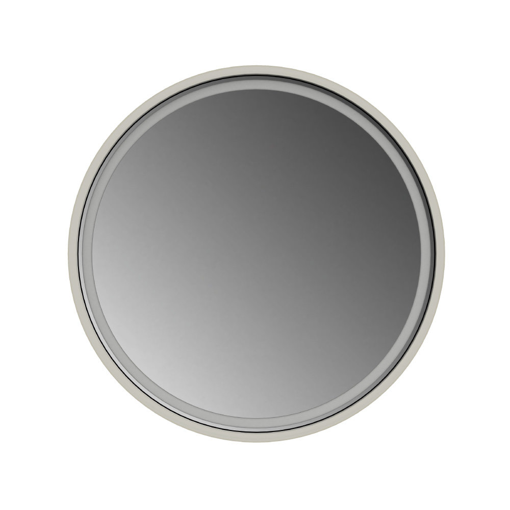 Lustro okrągłe LED z piaskowaniem – białe - 50 cm