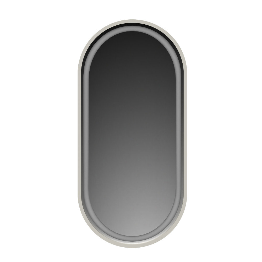 Lustro owalne LED z piaskowaniem- białe - 55/90 cm