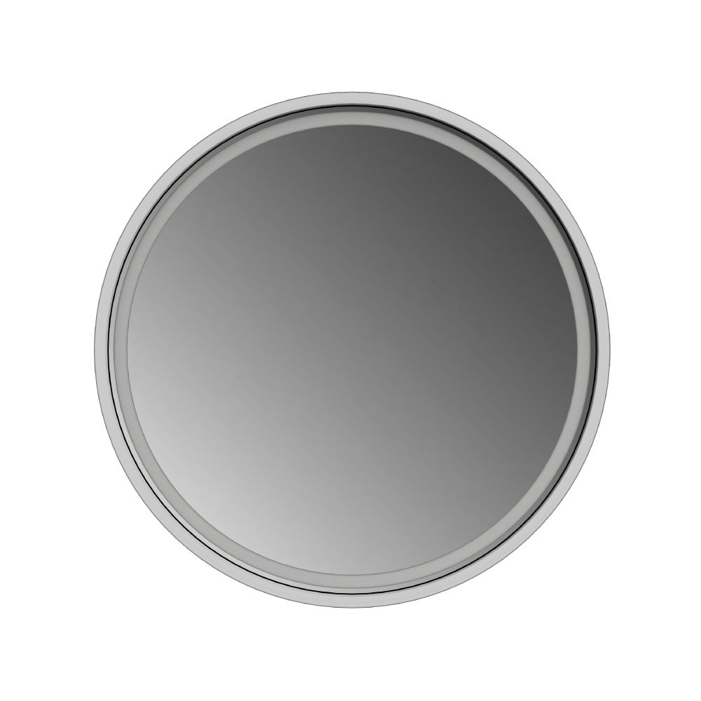 Lustro okrągłe LED z piaskowaniem – srebrne - 50 cm