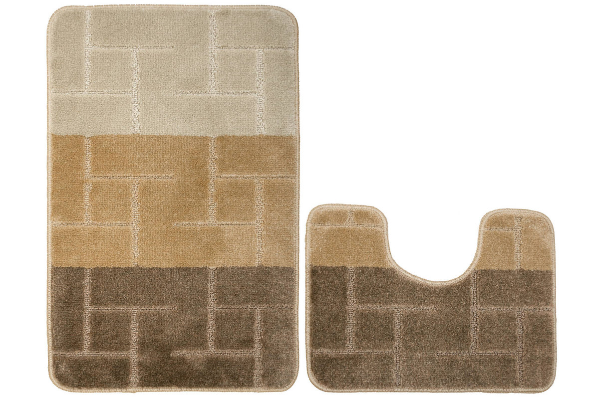 Komplet 2-częściowy Łazienkowy Teramo Beige Beż Brąz-KOMPLET