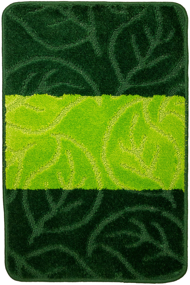 Dywanik Łazienkowy Milano Green Butelkowa Zieleń Listki-50x80 cm