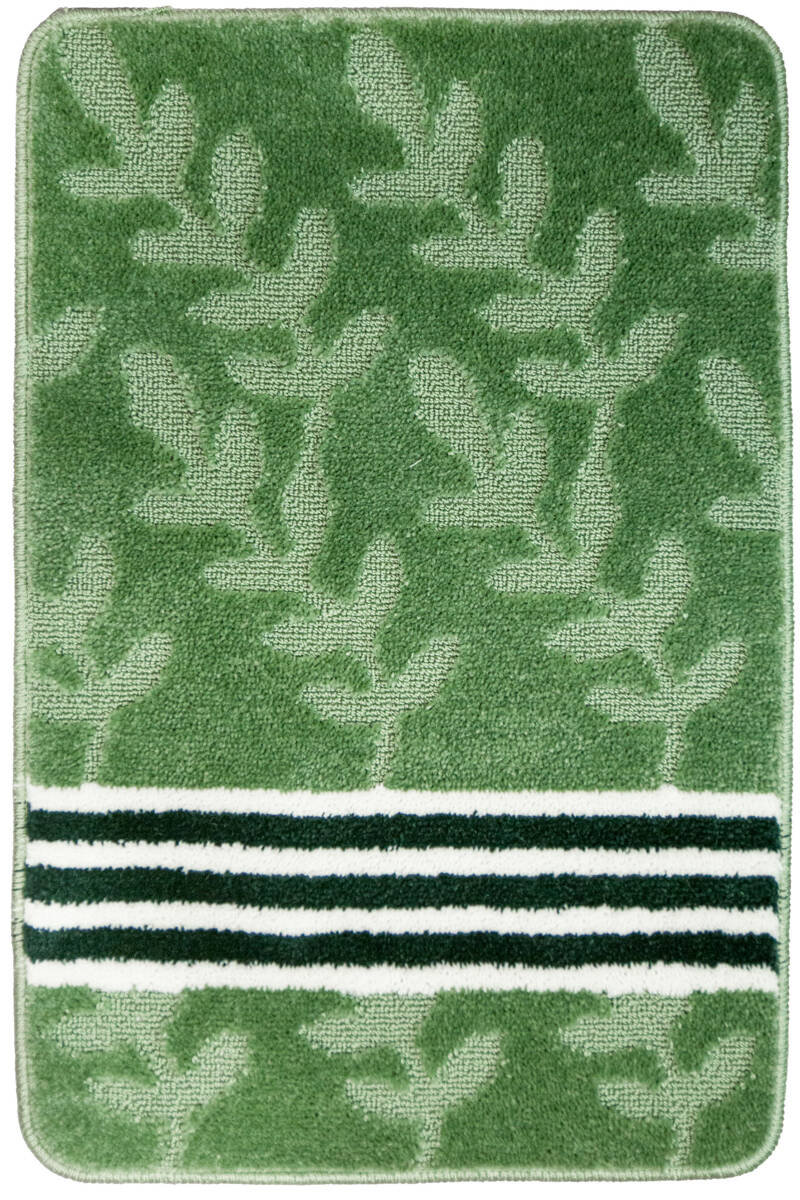 Dywanik Łazienkowy Natel Green Zielony Paski Listki-50x80 cm